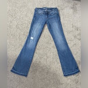 Forever 21 low rise ripped flare jeans size 24